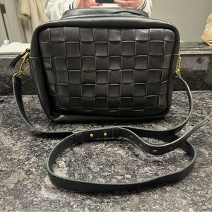 Madewell: Black Woven Leather Purse + Crossbody Strap